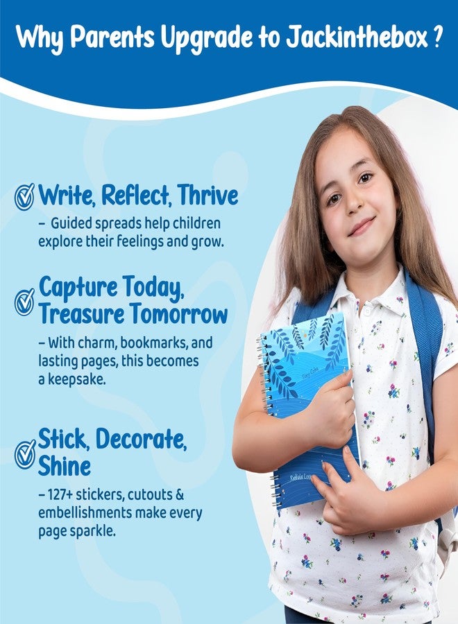 jackinthebox Calming Journal Kit for Girls Ages 8-12, 242 pcs, Scrapbooking Journal Set for Teen & Tween Girls,10 Fun Gratitude Exercises, Journal Art & Craft Kit, Ideal Gift for Girls 8 9 10 11 12 - Image 3